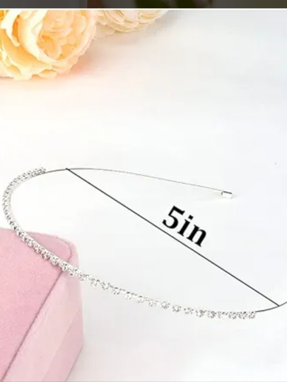 2-piece Rhinestone Double And Single Headband - Silver - Picture 6 of 6
